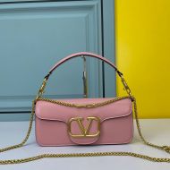 Valentino Garavani Loco Shoulder Bag In Calfskin Cherry