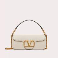 Valentino Garavani Loco Shoulder Bag In Calfskin White