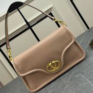 Valentino Large VLogo 1960 Shoulder Bag In Grained Calfskin Khaki