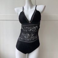 Valentino One Piece Swimsuit Women Lace Black