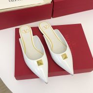 Valentino Garavani Roman Stud Mules Cow Leather Women White