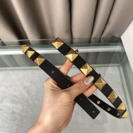 Valentino Garavani Rockstud Belt In Calfskin Black