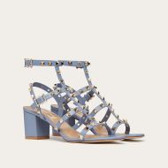 Valentino Garavani Rockstud Sandals with Ankle Strap Women Calfskin Sky Blue