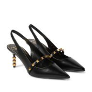 Valentino Garavani Rockstud Slingback Sheepskin Pumps Women Black