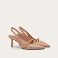 Valentino Garavani Rockstud Slingback Sheepskin Pumps Women Pink