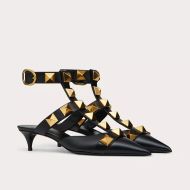 Valentino Gravani Roman Stud Pumps In Cow Leather Women Black