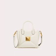 Valentino Garavani Small One Stud Handbag In Nappa Lambskin White