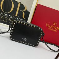 Valentino Garavani Small Rockstud Crossbody Bag In Calfskin Black/Silver