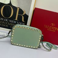 Valentino Garavani Small Rockstud Crossbody Bag In Calfskin Mint Green