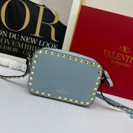 Valentino Garavani Small Rockstud Crossbody Bag In Calfskin Sky Blue