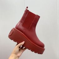 Valentino Garavani Uniqueform Calfskin Ankle Boots Women Burgundy