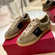 Valentino Upvillage Low-Top Sneakers Unisex Suede Khaki