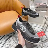 Valentino Garavani VLogo Shegoes Sneakers Unisex Leather and Mesh Black/Grey