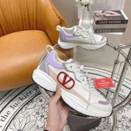 Valentino Garavani VLogo Shegoes Sneakers Unisex Leather and Mesh White/Purple