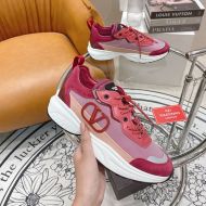 Valentino Garavani VLogo Shegoes Sneakers Unisex Leather and Mesh White/Rose