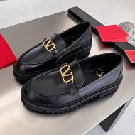 Valentino VLogo Signature Loafers Women Calfskin Black