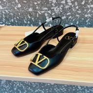 Valentino VLogo Signature Slingback Flats Women Calfskin Black