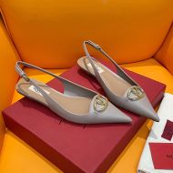 Valentino Vlogo Slingback Ballerinas Women Calfskin Grey