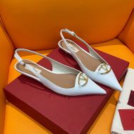 Valentino Vlogo Slingback Ballerinas Women Calfskin White