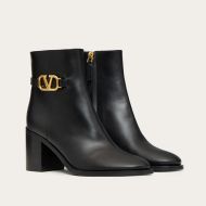 Valentino Garavani VLogo Signature Calfskin Ankle Boots Women Black