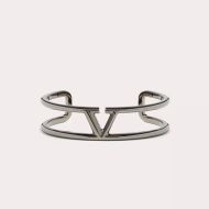 Valentino VLogo Signature Bangle Bracelet In Metal Black