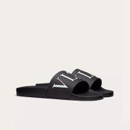 Valentino Garavani VLTN Signature Slides Unisex Rubber Black